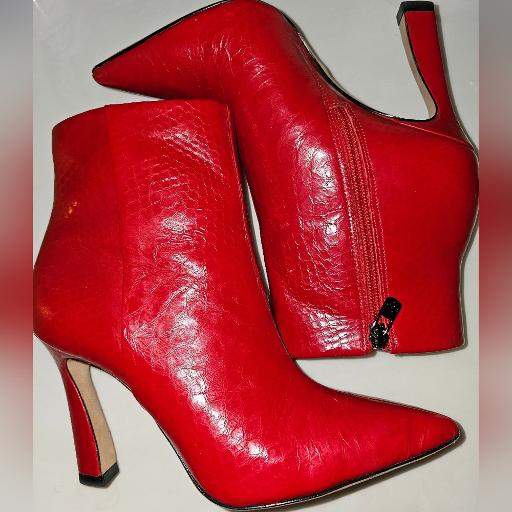 ANTONIO MELANI Vibrant Red Heeled Boots
